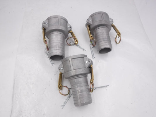 3 Pack Aluminum 2" x 2" Barbed Coupler Hose Shank Adapters