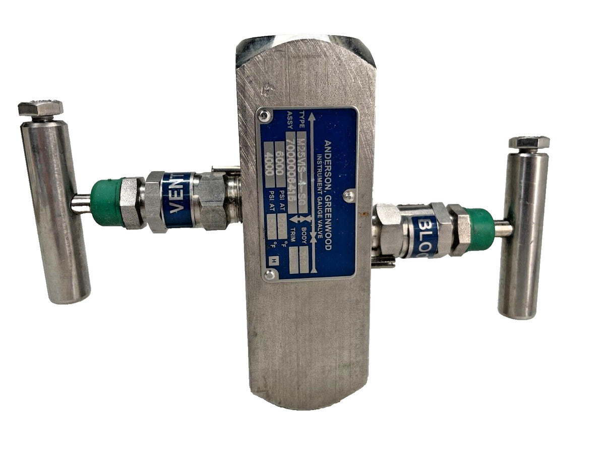 Anderson-Greenwood Block & Bleed Gauge Valve M25VIS-4-SG, 316SS Body, Monel Trim