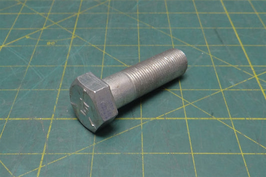 3/4"-16 x 2-1/2" Long Partial Thread Hex Head Flat Point Grade 5 Steel Screw