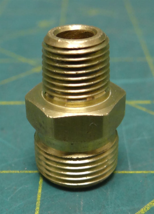 1/2" Male SAE X 1/8" Male NPT Brass Straight Reducer Adapter Pipe Hex Fitting