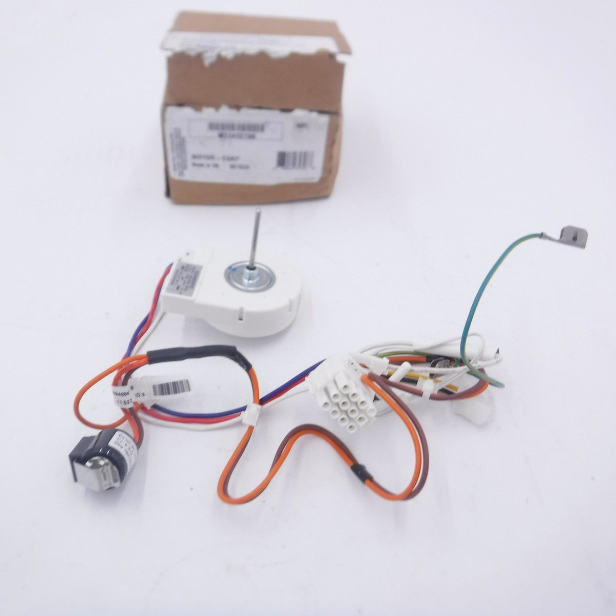 Genuine OEM Whirlpool Evaporator Fan Motor w/Defrost Thermostat & Wiring Harness