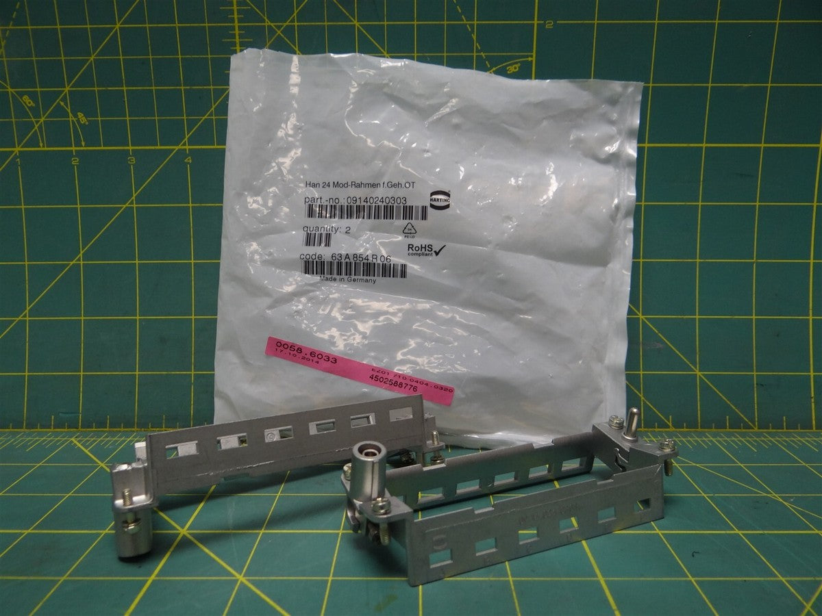 (Qty: 2) Harting 6 Module Male Heavy Duty Retaining Frame Size 24B 09140240303