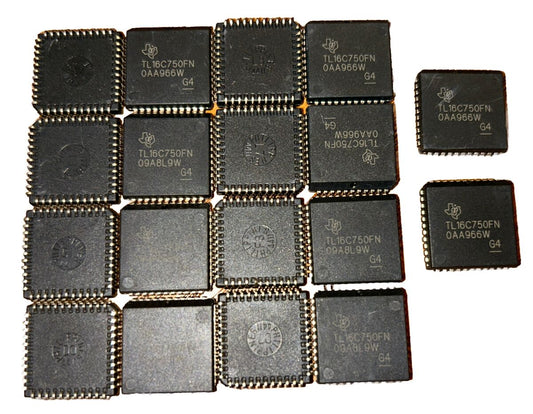 *QTY 18* TL16C750FNG4 TI IC UART 64-BYTE FIFO 44-PLCC. P1