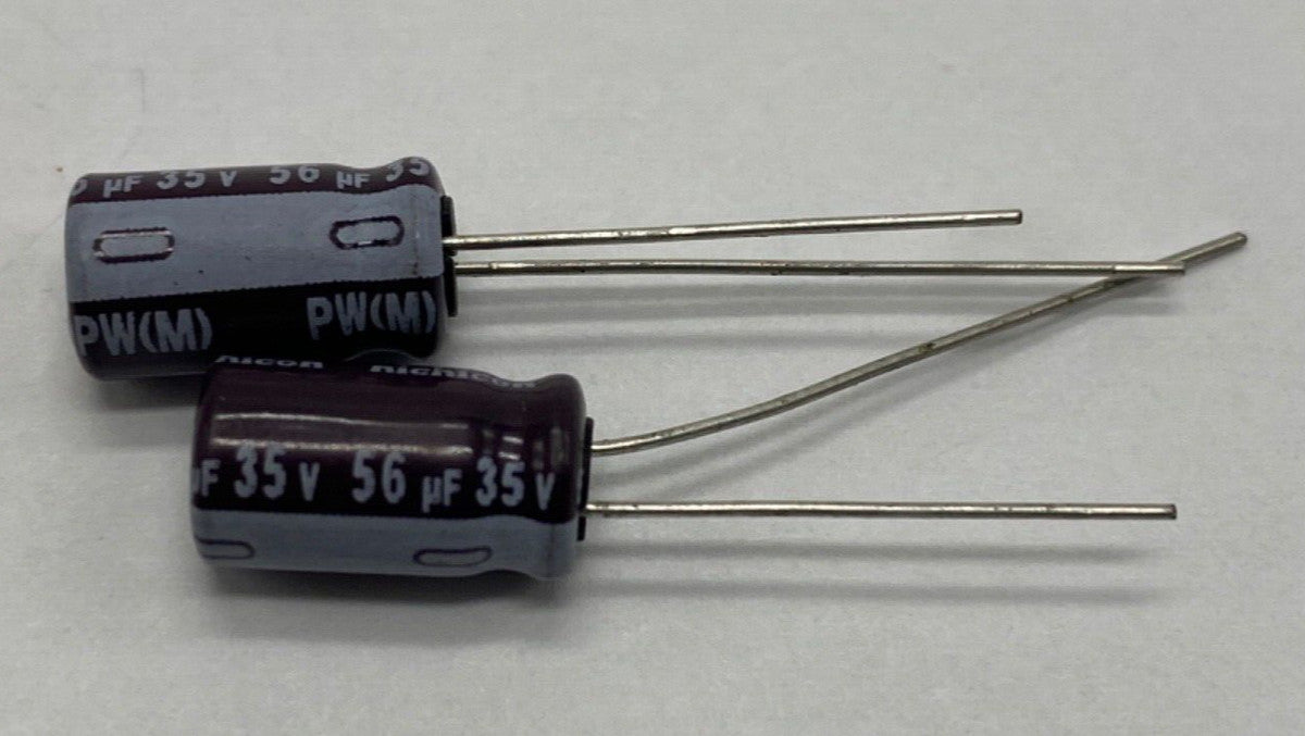 Pack of 2, Nichicon PW series UPW1V550MED electrolytic capacitor 56uf/35V