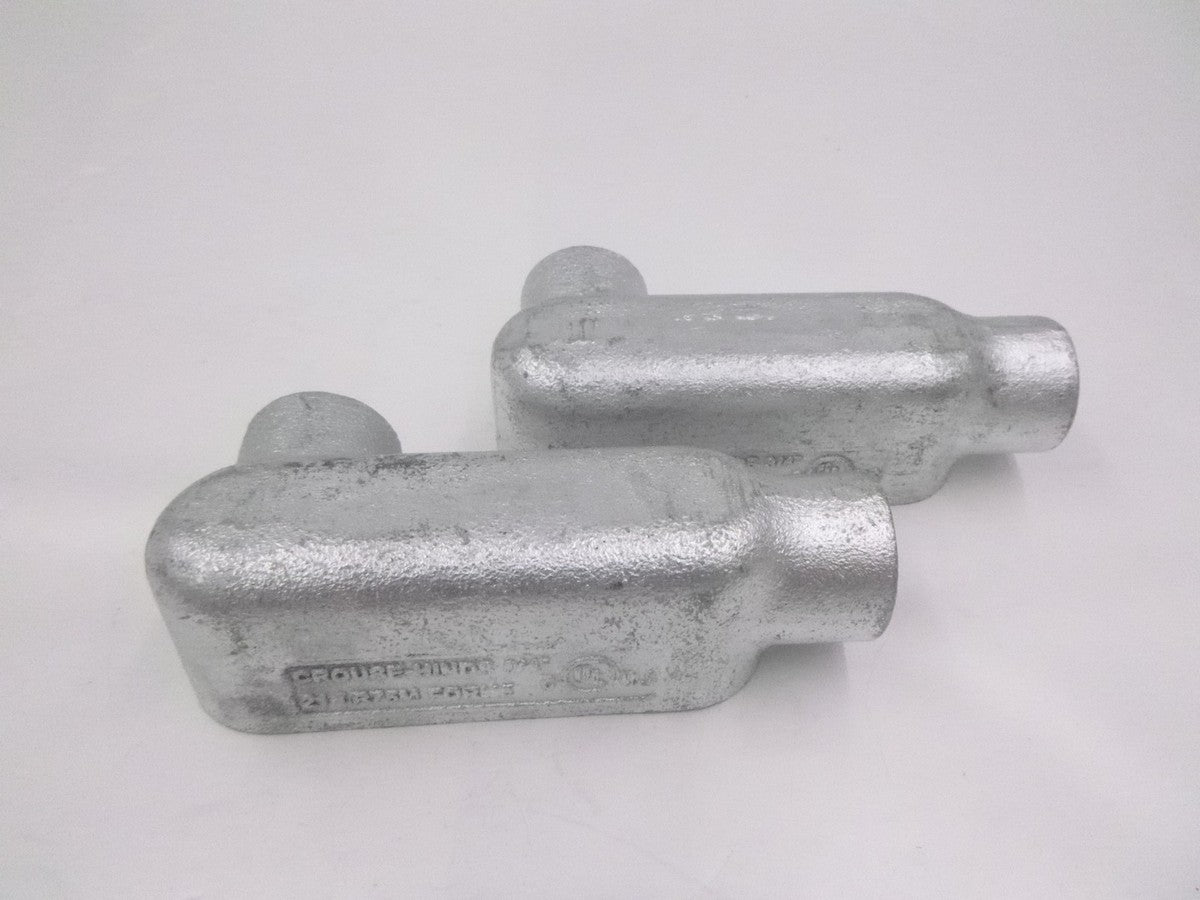 2 Pack Eaton Crouse-Hinds LR75M LR-Style Conduit Body Outlet 3/4"