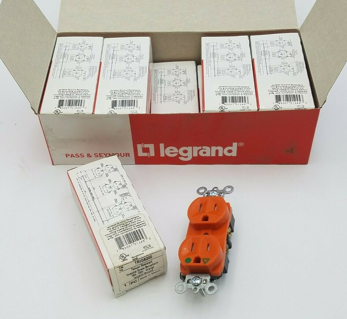 10PC Pass Seymour TRIG8200 Tamper Resistant Receptacle Hospital Grade 15A 125V