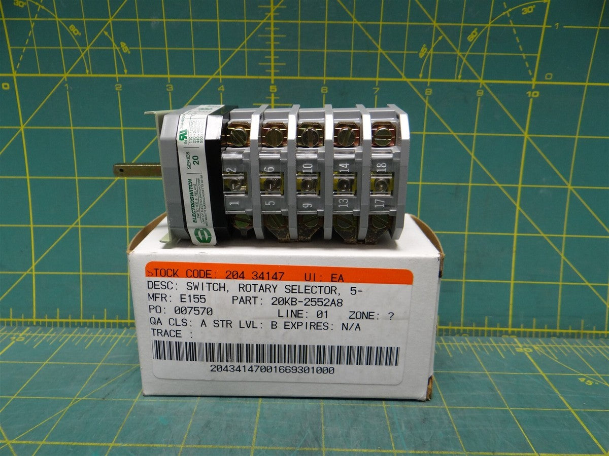 Electroswitch Series 20 Cam Switch 20KB-2552A8 Spring Loaded Cam-Actio ...