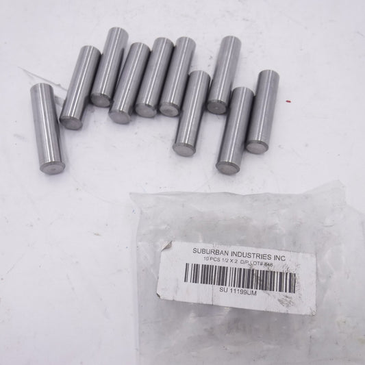 10 Pack Suburban Industries 1/2" X 2" Dowel Pin Unhardened 11199UM