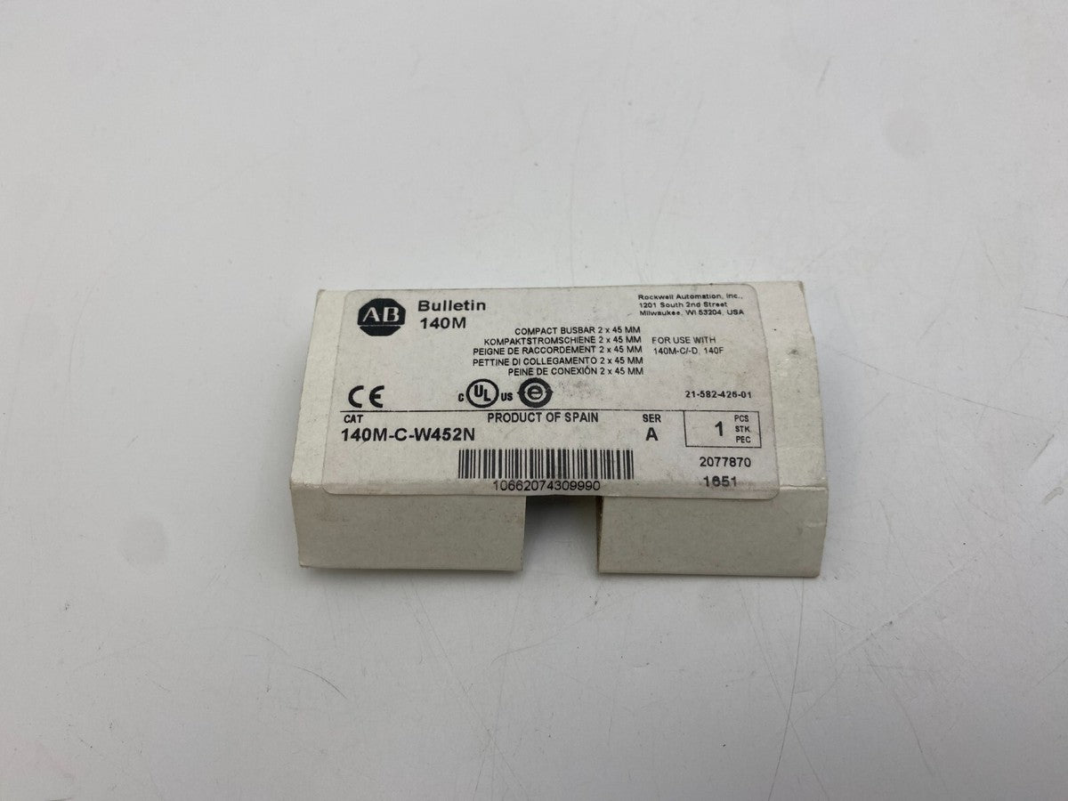 Allen Bradley 140M-C-W452N Compact Busbar 64A 1 PH For 140M-C/D Circuit Breaker