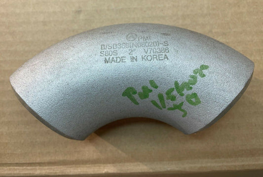 2" Schedule 80 Long Radius 90 Degree Elbow Seamless | B/SB366 N08020 ALLOY 20