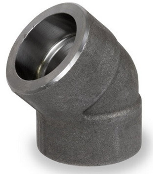 45 Degree Elbow 1-1/4" Class 3000 Socket Weld Ends A105 Forged Steel Fitting