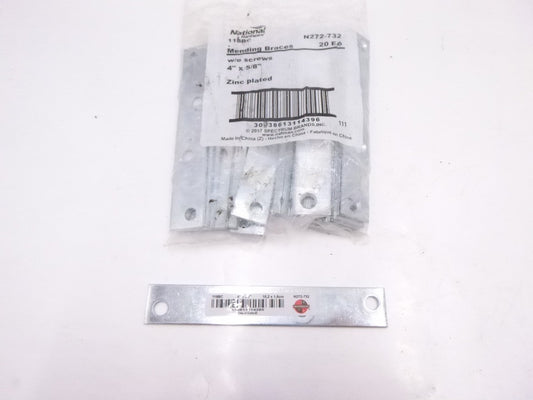 20 Pack National Hardware N272732 118BC Mending Brace 4" x 5/8" Zinc Plated