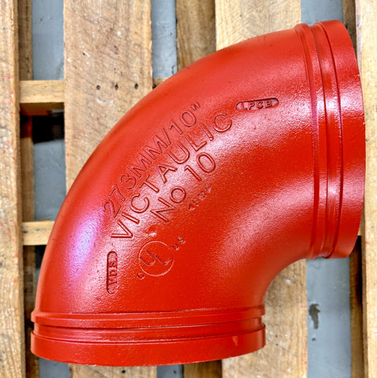 10" Victaulic Style 10 Elbow 90-Degree Grooved End Pipe Fitting PN: F100010P00