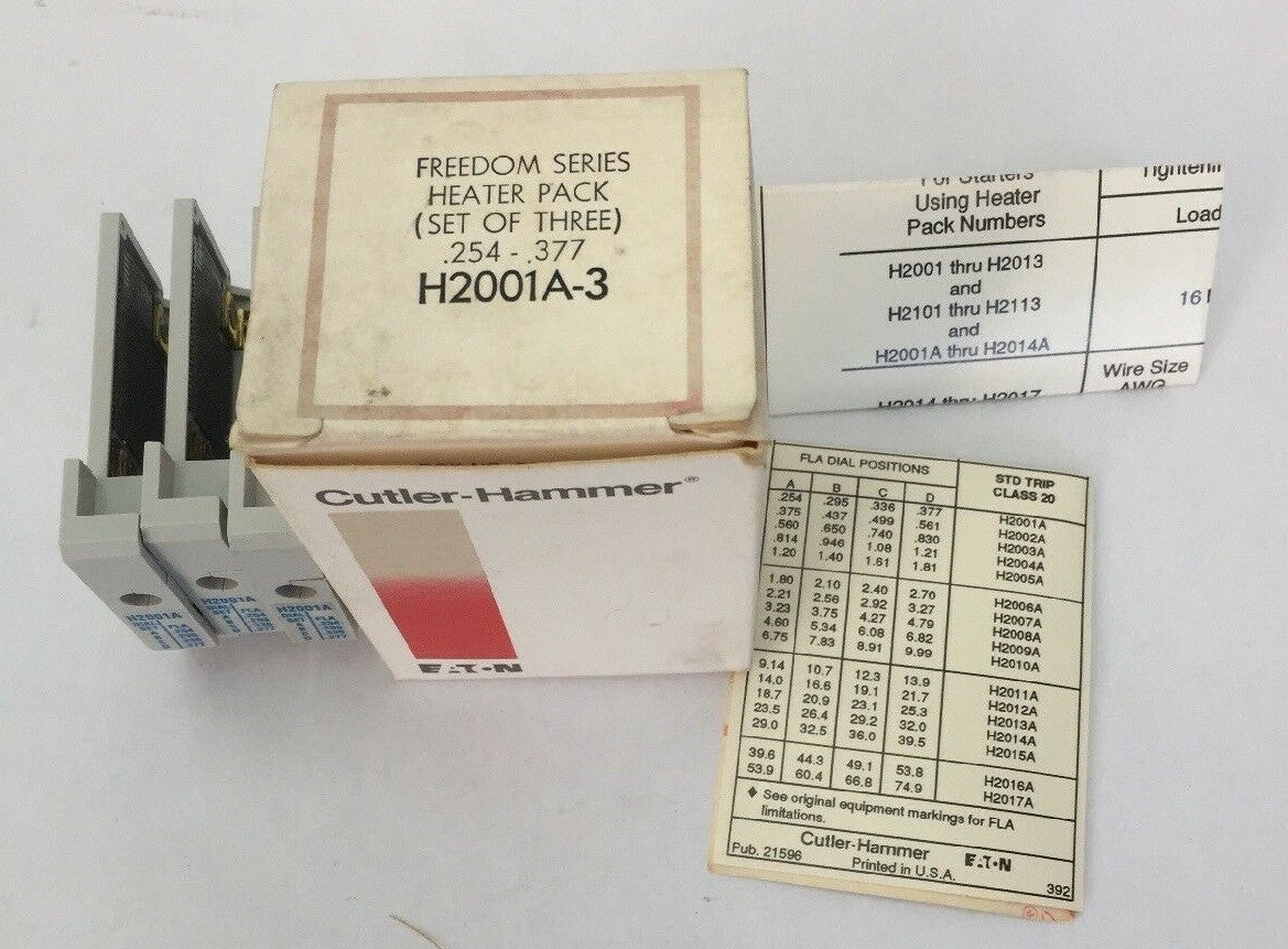 CUTLER HAMMER H2001A-3 FREEDOM SERIES HEATER PACK (SET OF THREE) .254-.377 