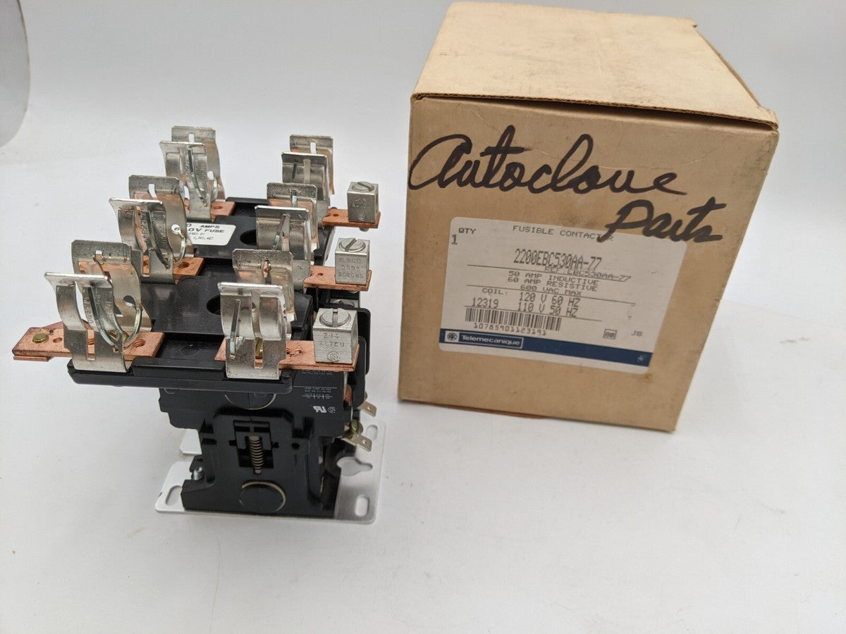 Telemecanique 2200EBC530AA-77 Contactor 600VAC 50A IND/60A RES Coil 110/120V