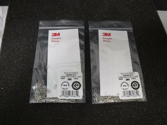 3M 923345-01-C 200 Pc. Jumper Wire Pack, 22 AWG, 0.1" Long Bent 90° End Lot of 2