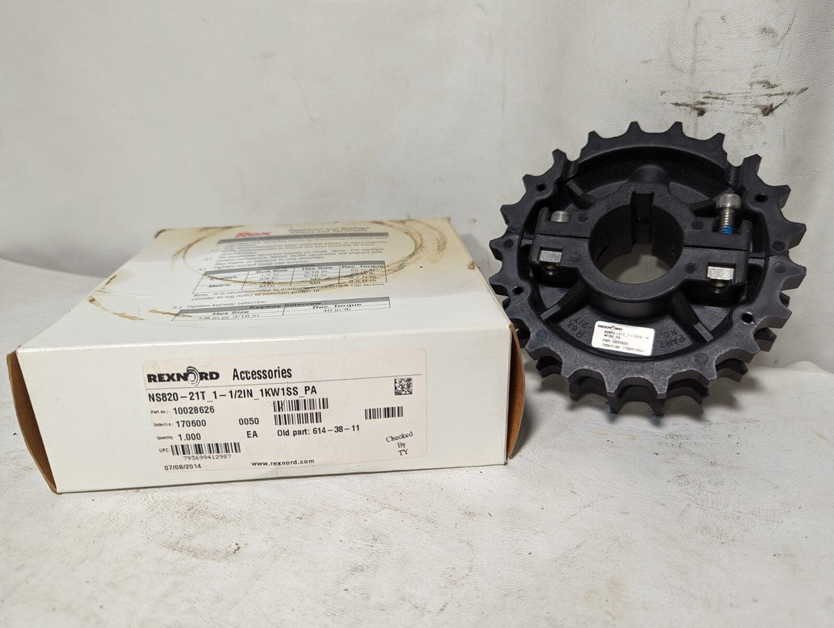 Rexnord NS820-21T_1-1/2IN_1KW1SS_PA thermoplastic sprocket, 10028626