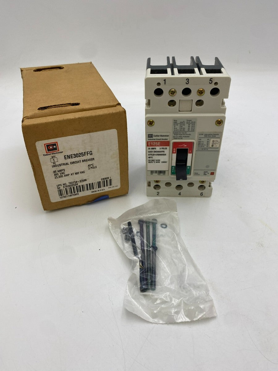 Cutler-Hammer ENE3025FFG Circuit Breaker 25A 3P 480V NOS White 25 Amp 3 Pole