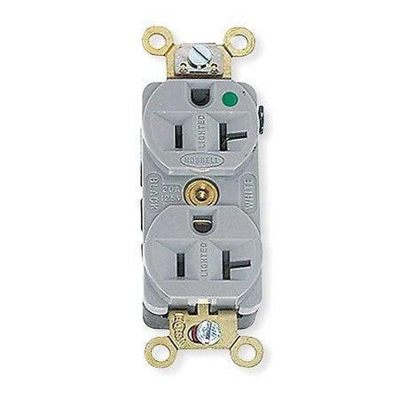 Hubbell Wiring Device-Kellems Hbl8300hg Straight Blade Receptacle, 5-20R, 20 A,