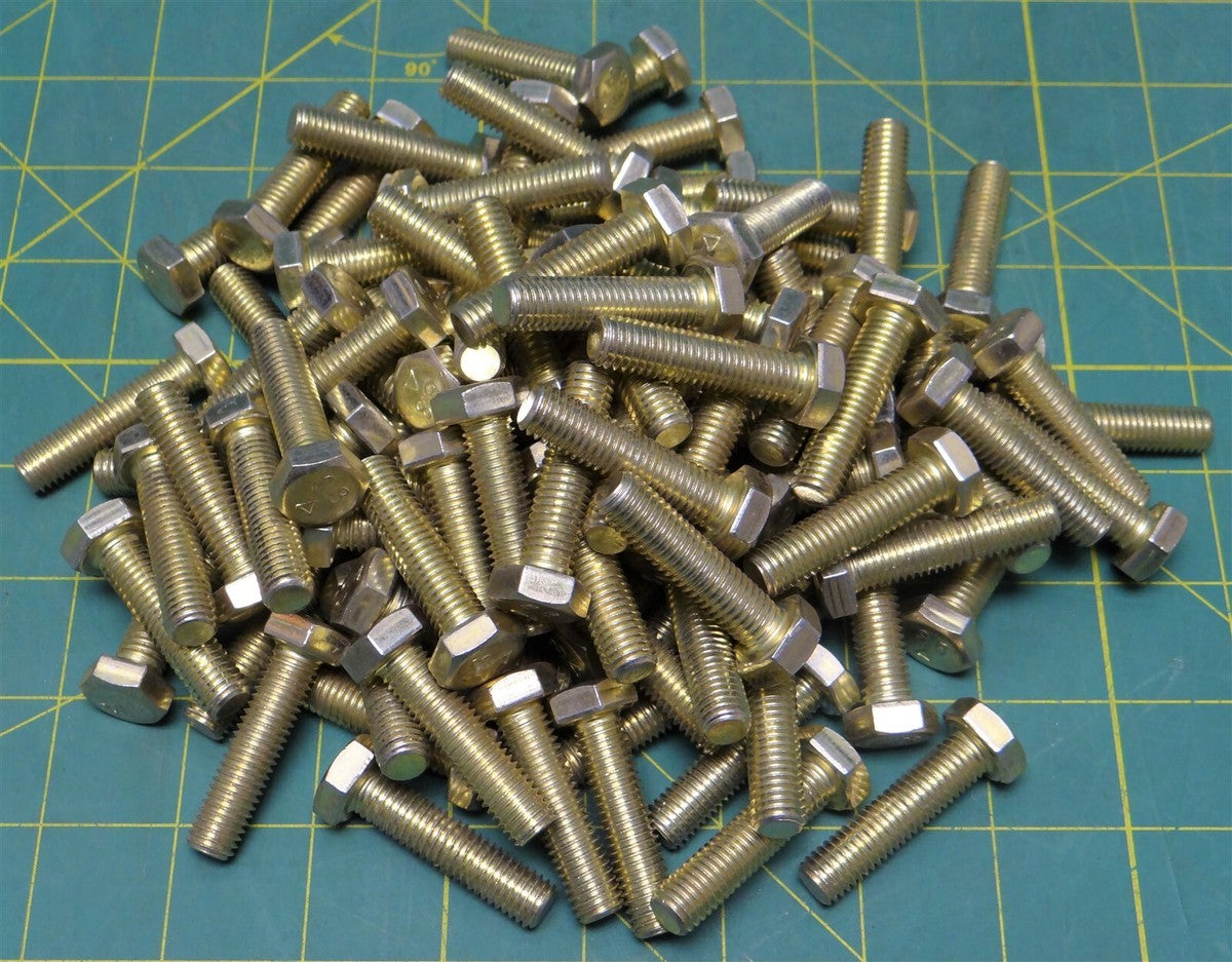 100pk M10x40 Zinc Yellow-Chromate Plated GR8 Machine Bolt NSN: 5306-01-270-4217