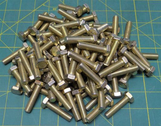 100pk M10x40 Zinc Yellow-Chromate Plated GR8 Machine Bolt NSN: 5306-01-270-4217