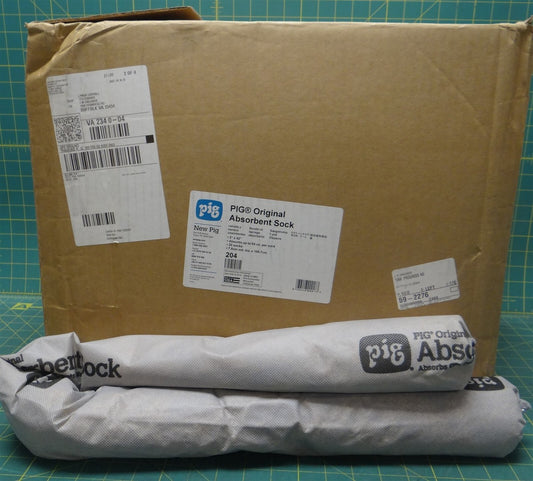(20 Pack) PIG Original Absorbent Sock 204 3in Dia 42in Length Gray No Connector