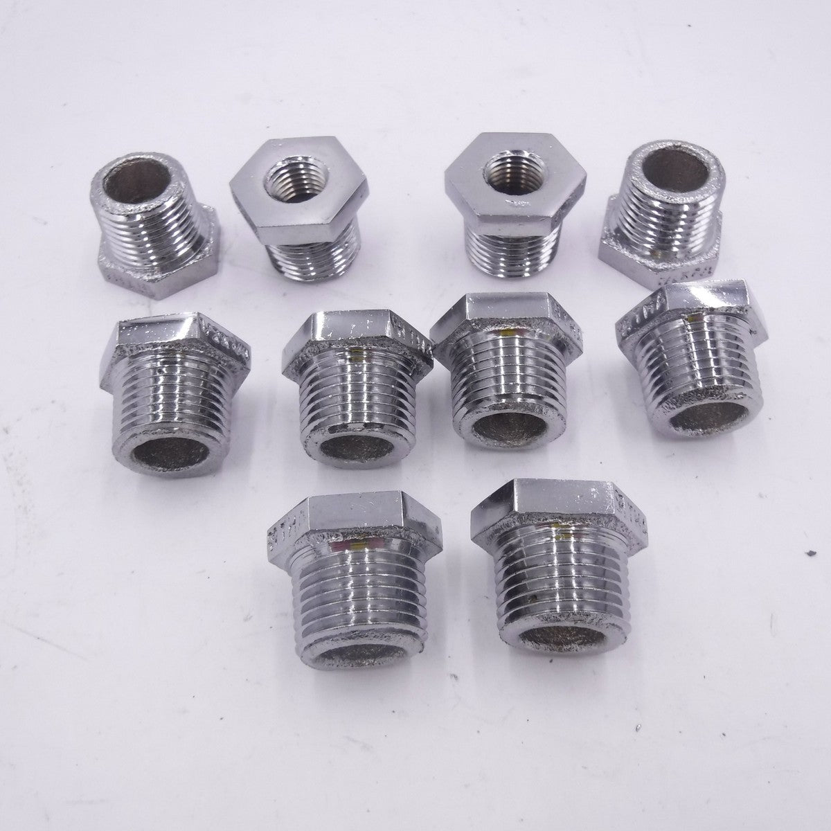 10 Pack 1/2" Male x 1/4" Female NPT Stainless Steel Hex Reducer Bushing