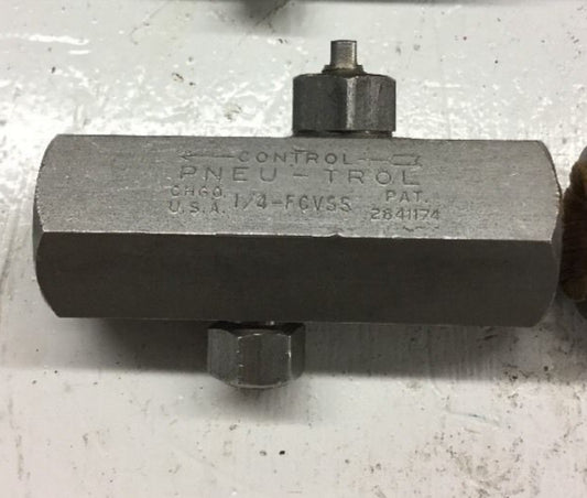 (QTY 4) PNEU-TROL 1/4-FCV-SS Flow Control Valve 1/4" Female NPT Thread