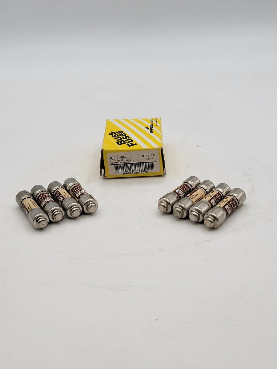 8PC Buss KTK-R-3 Current Limiting Fuse 3A 600V Class CC