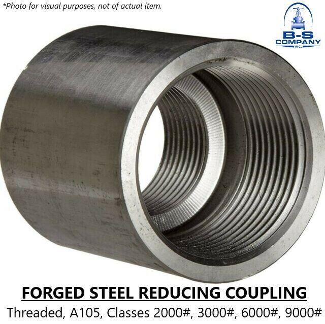 Forged Steel REDUCING COUPLING 1-1/2" x 1" Threaded A105 3000# (Lot of 5)