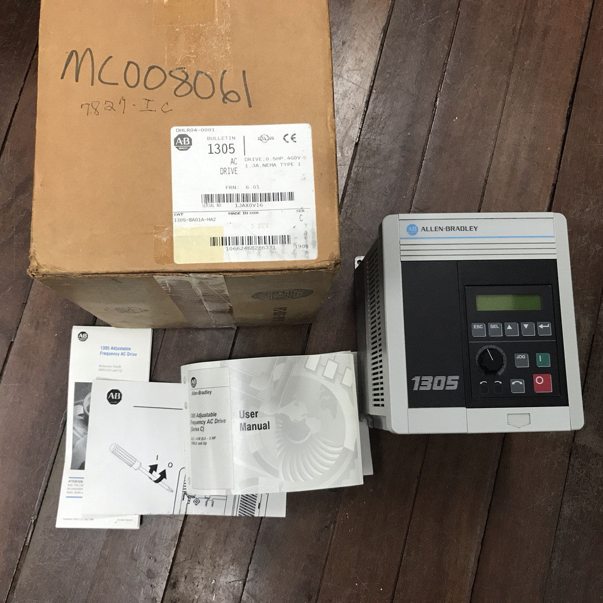 ALLEN BRADLEY 1305-BA01A-HA2 AC DRIVE SER C OUTPUT 380-460VAC 1.3A 0.37KW/0.5HP