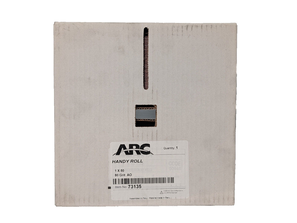 Arc Abrasives 73135 Handy Roll, J86-080, 1" x 50 Yards, 80 Grit Aluminum Oxide