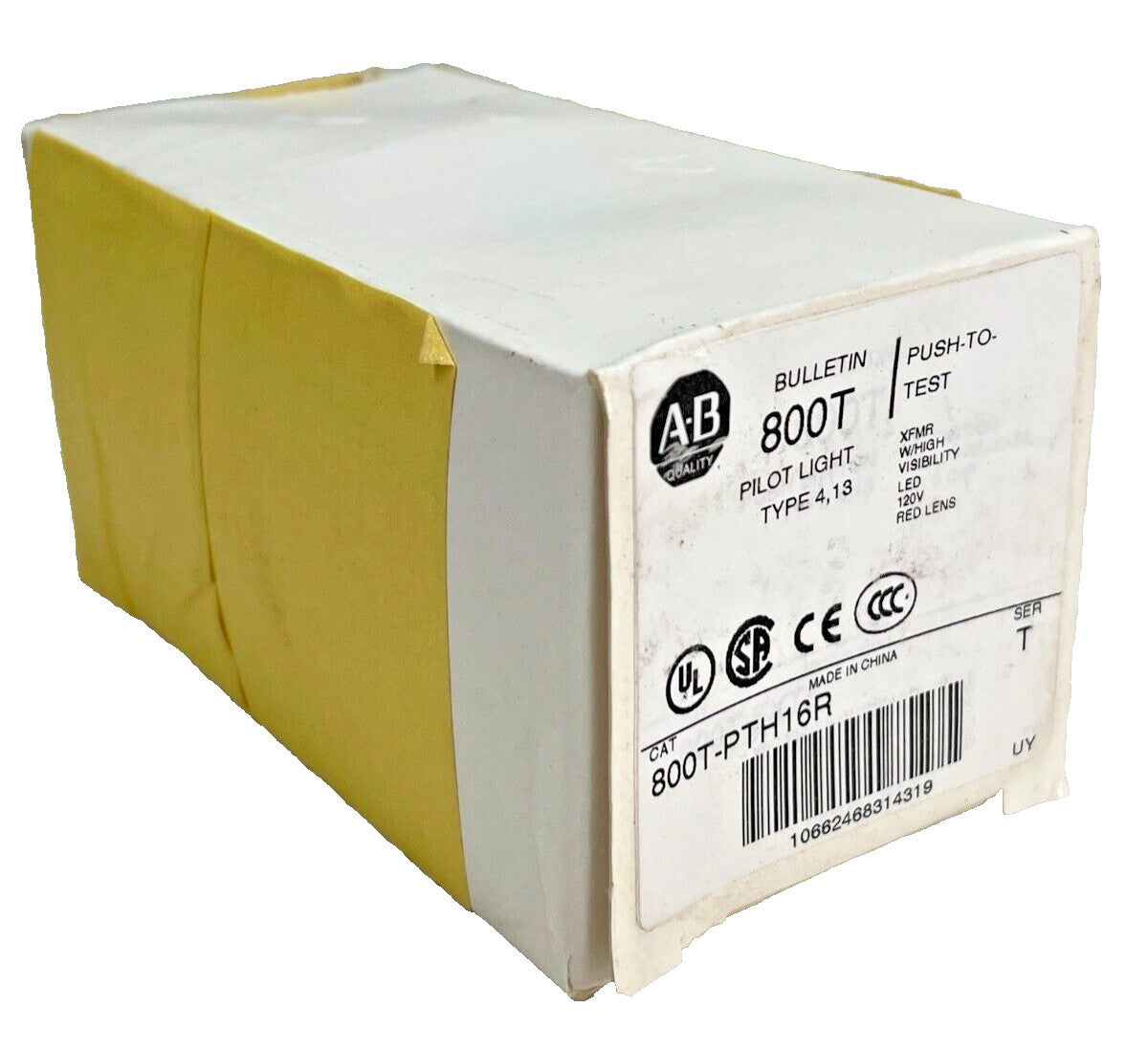 Allen Bradley 800T-PTH16R Ser. T, Bulletin 800T Pilot Light (RED), Push to Test