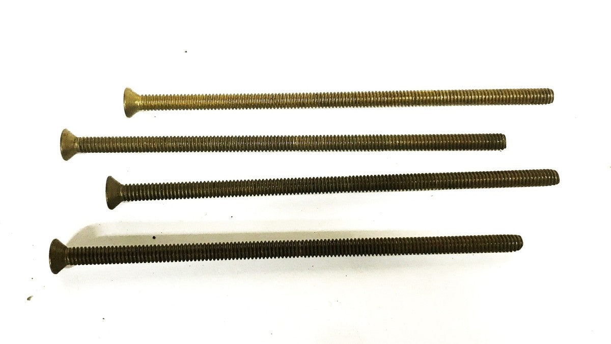 Unbranded 1/4-20 x 6 inch Brass Flat Head Slotted Machine Screw [Lot of 4] NOS