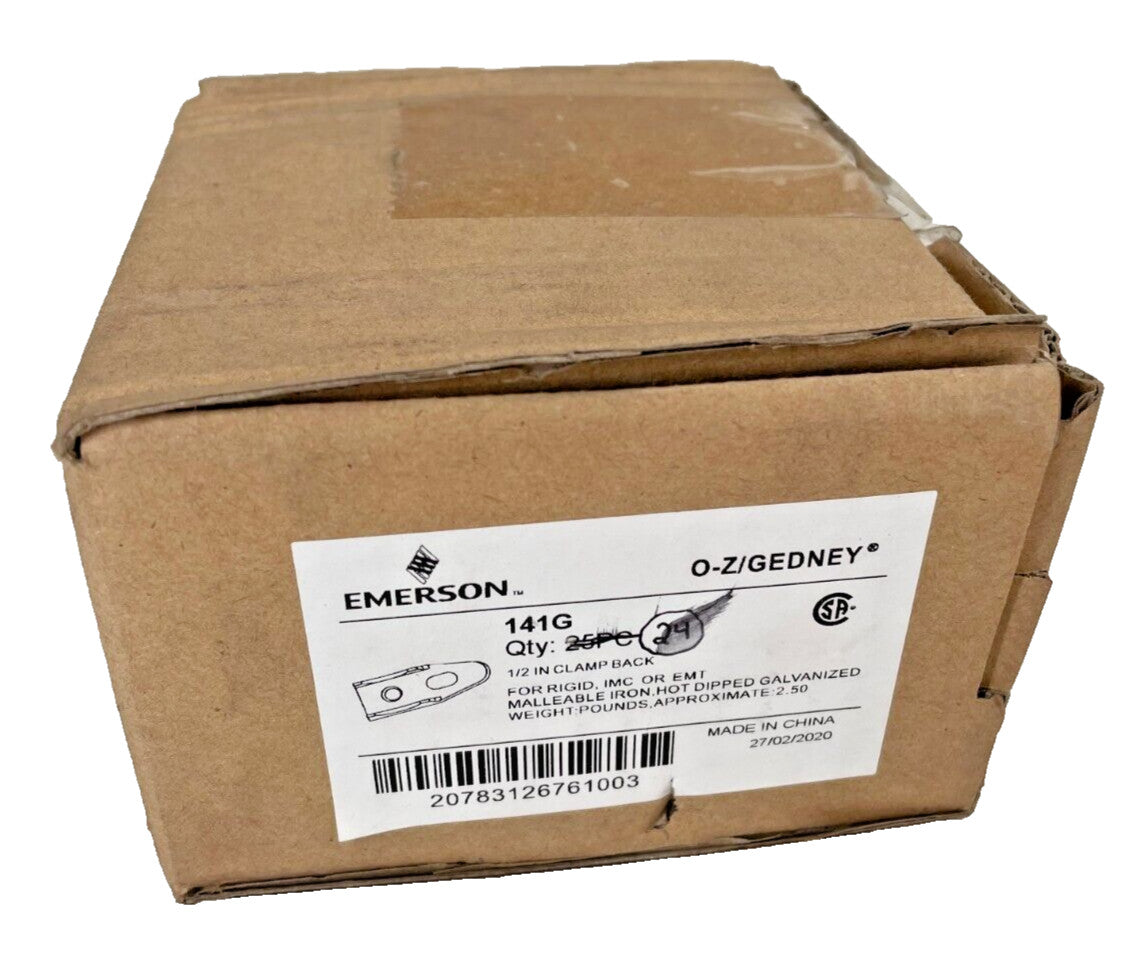 (24) EMERSON O-Z GEDNEY 141G Galvanized Clamp Back for 1/2" Rigid, IMC, or EMT
