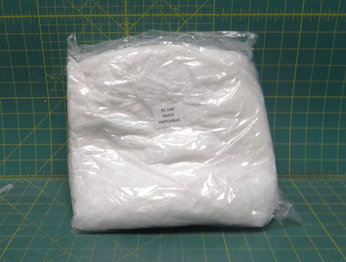 (Box of 100) Cordova BC24W/10 White Polypropylene Bouffant Cap, 24" Diameter