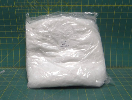 (Box of 100) Cordova BC24W/10 White Polypropylene Bouffant Cap, 24" Diameter