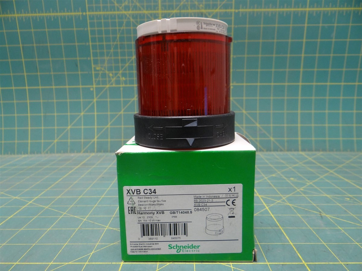 Schneider Harmony XVB C34 Red Steady Tower Light Unit Lamp for BA 15d Base/LED