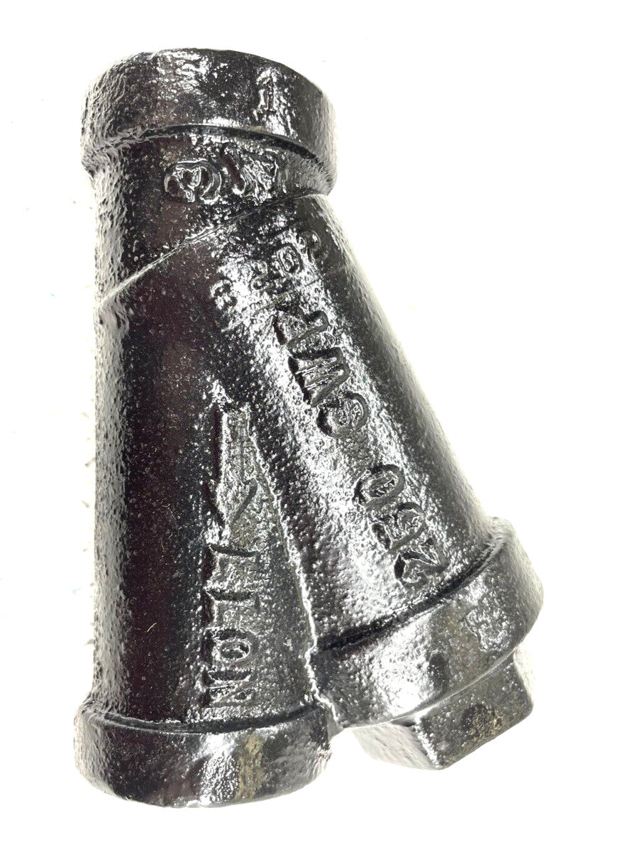 Cast Iron Y Strainer 3/4" NPT Thread 250-SWP / 20-Mesh Screen / 1/2" Blow-Off