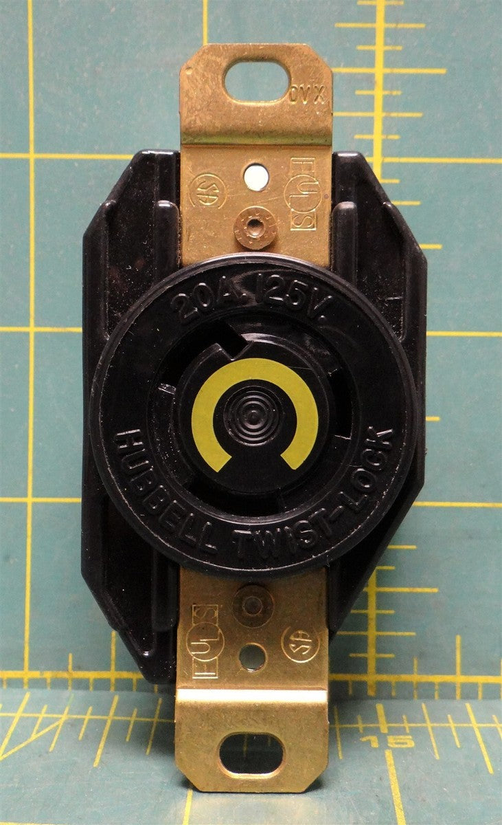 Hubbell Wiring Twist-Lock HBL2310 Single Receptacle 20A 125VAC 2 Poles 3 Wires