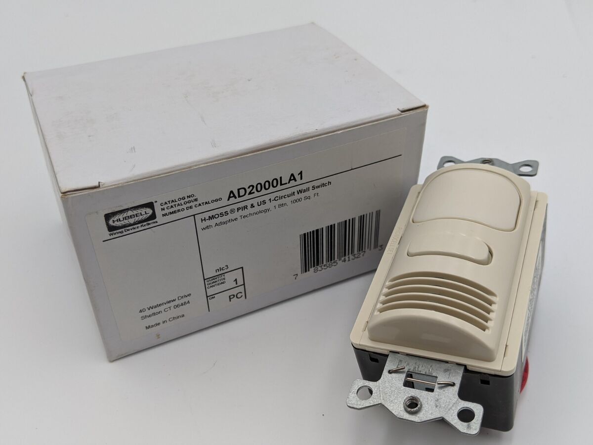 Hubbell AD2000LA1 120/277 VAC Occupancy/Vacancy Dual Tech 1-Relay Wall Switch