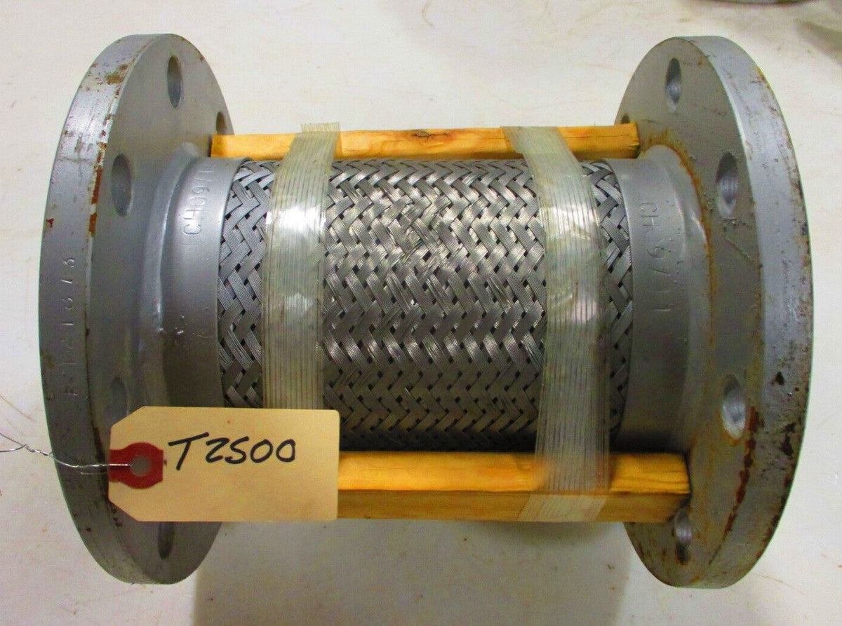 Flexible Metal Pump Connector 6" Flanged Stainless Steel Braided x 11" Long