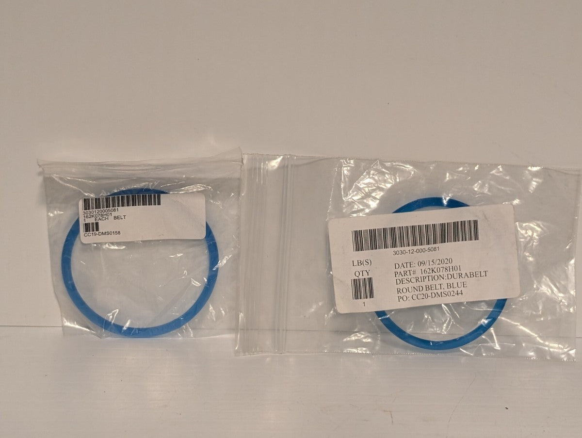Lot of 2 Durabelt 162K078H01 Polyurethane Blue Round Belt