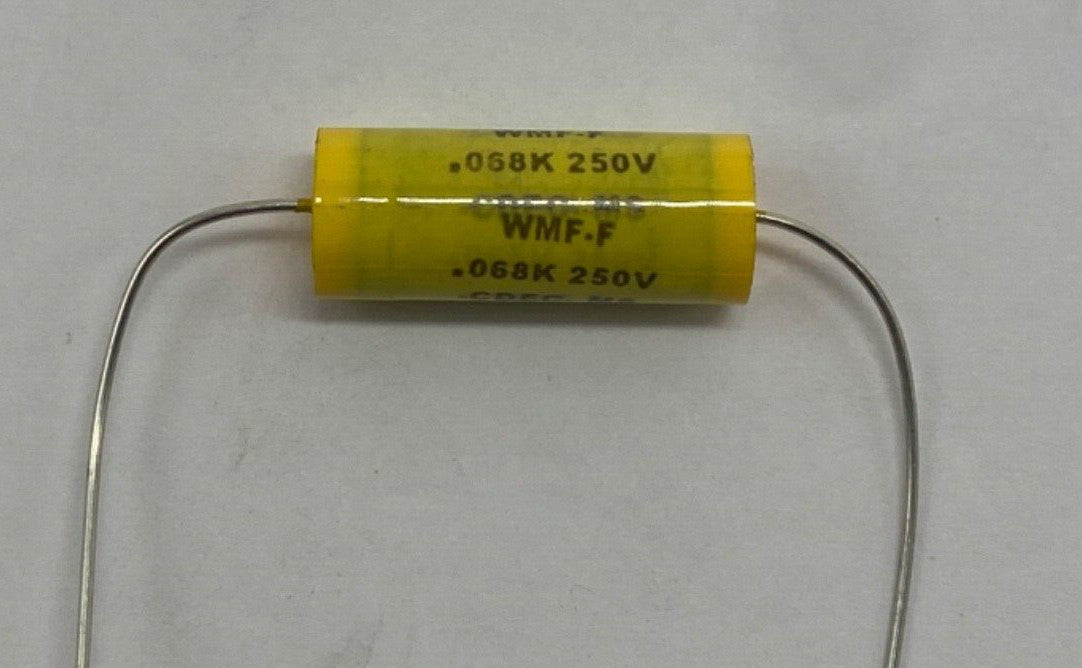 WMF-F metalized Yellow polyester film capacitor axial lead 0.068uf/200V