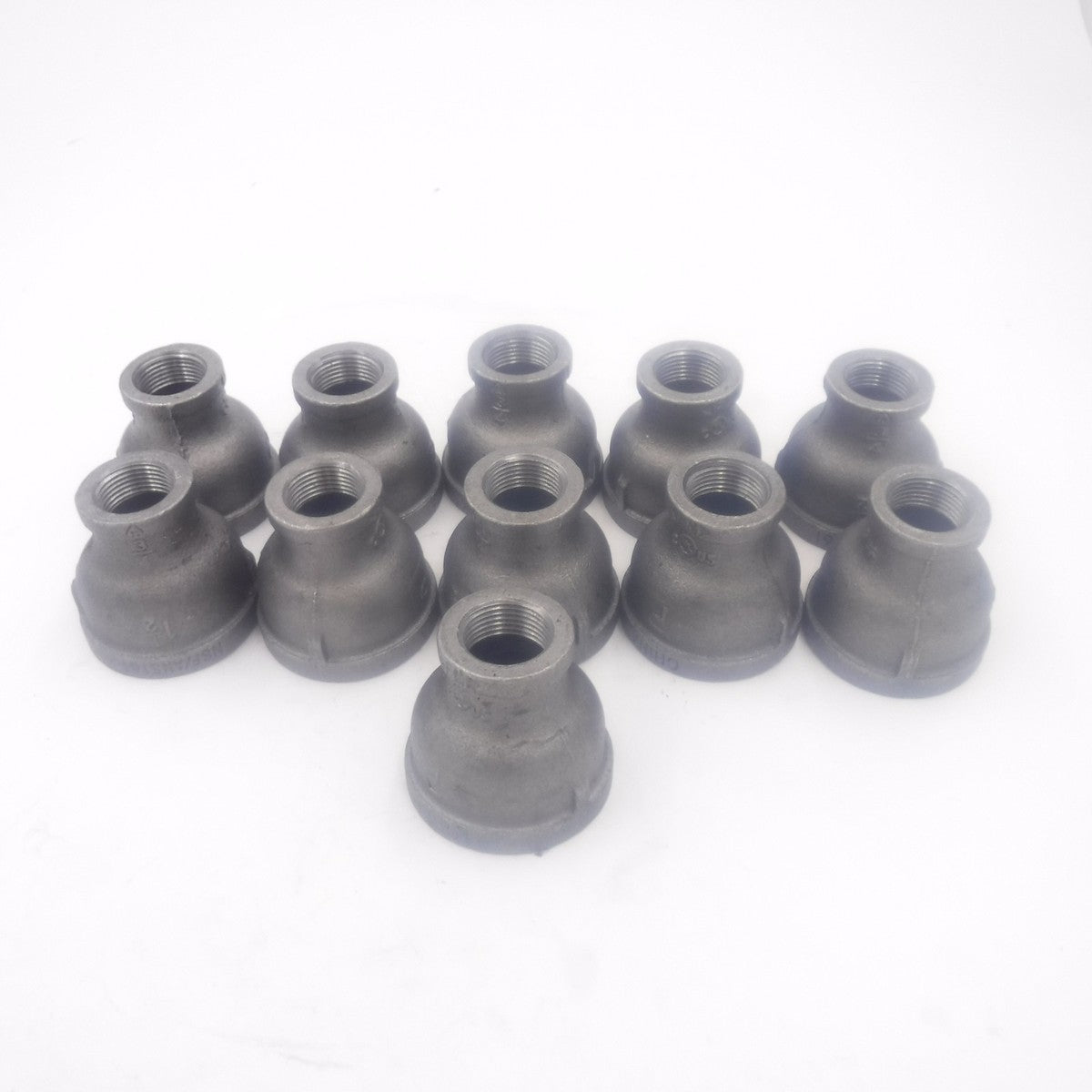 11 Pack 1-1/2" FNPT x 3/4" FNPT Reducer Coupling Malleable Iron Class 150