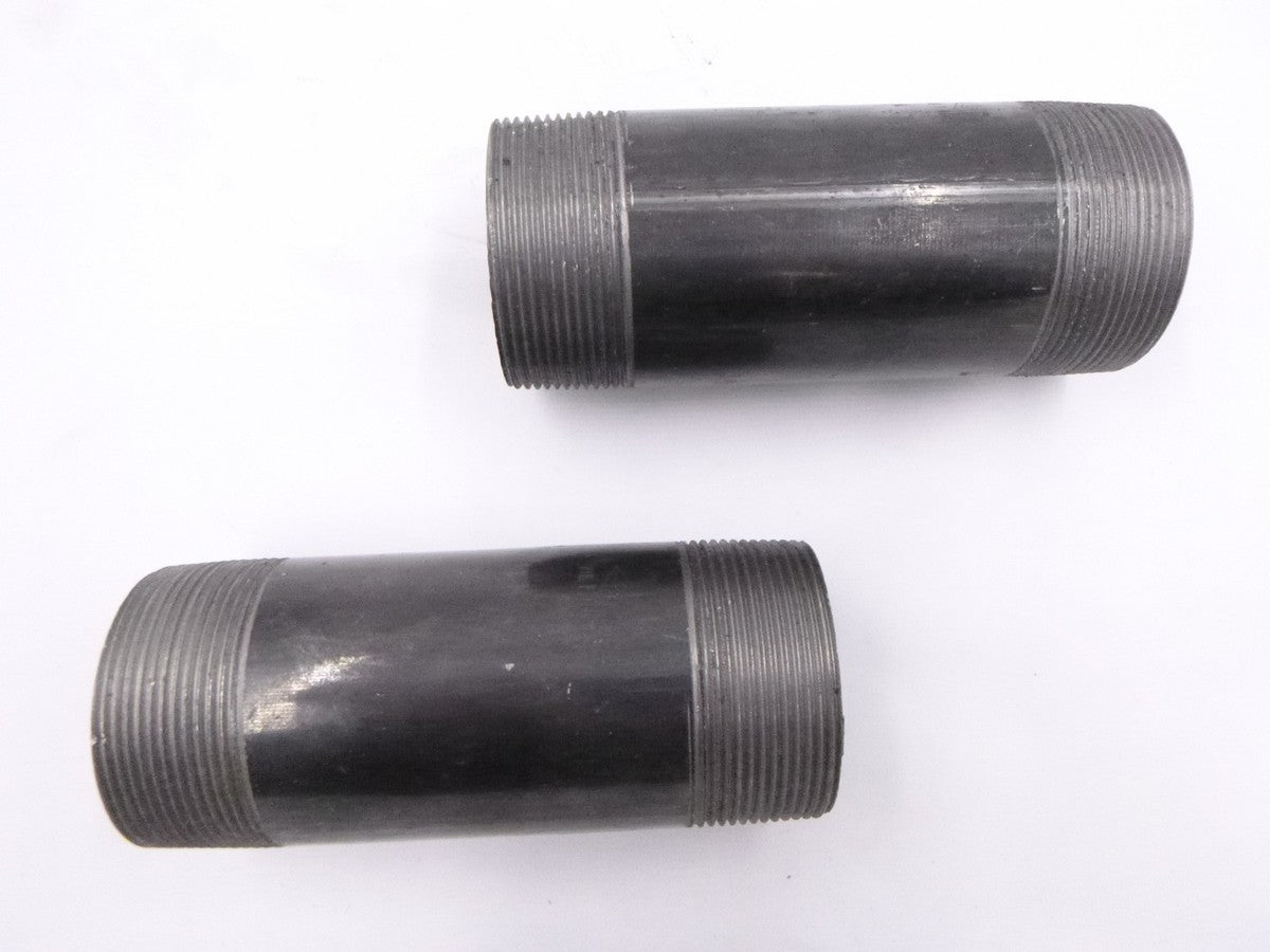 2 Pack 5-1/2" L x 2" MNPT Black Steel Conduit Pipe Nipples