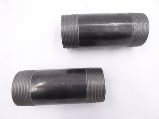 2 Pack 5-1/2" L x 2" MNPT Black Steel Conduit Pipe Nipples