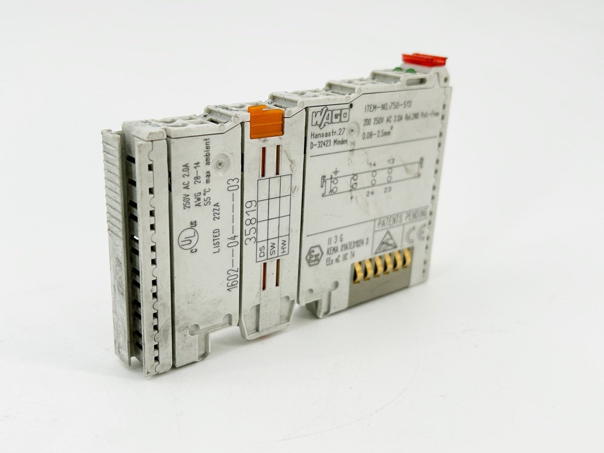 New Wago 750-513 Output Module 2 Channel Relay Output 250V 2A - No Box