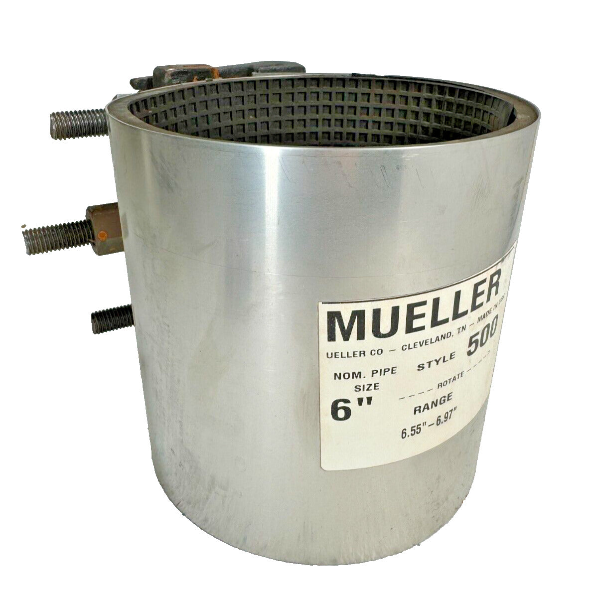 MUELLER 500 Pipe Repair Clamp 6" (Fits 6.55-6.97 OD) Full Circle Clamp x 7.5" Lg