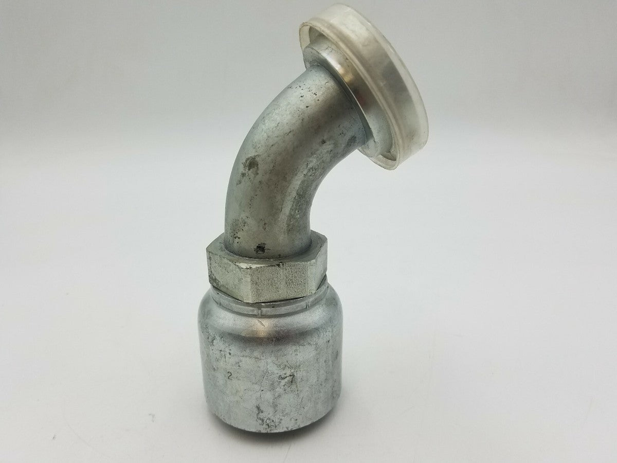 Parker 12771-24-20 Hydraulic Hose Fitting 60 Elbow 1-1/2" Flange to 1-1/4" Hose